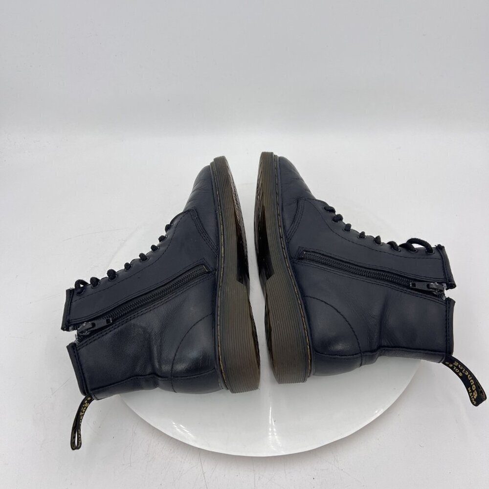 Dr. Martens 1460 J Women Size 5 Black Leather 8 Eye Side Zip Combat Boot - Picture 4 of 10